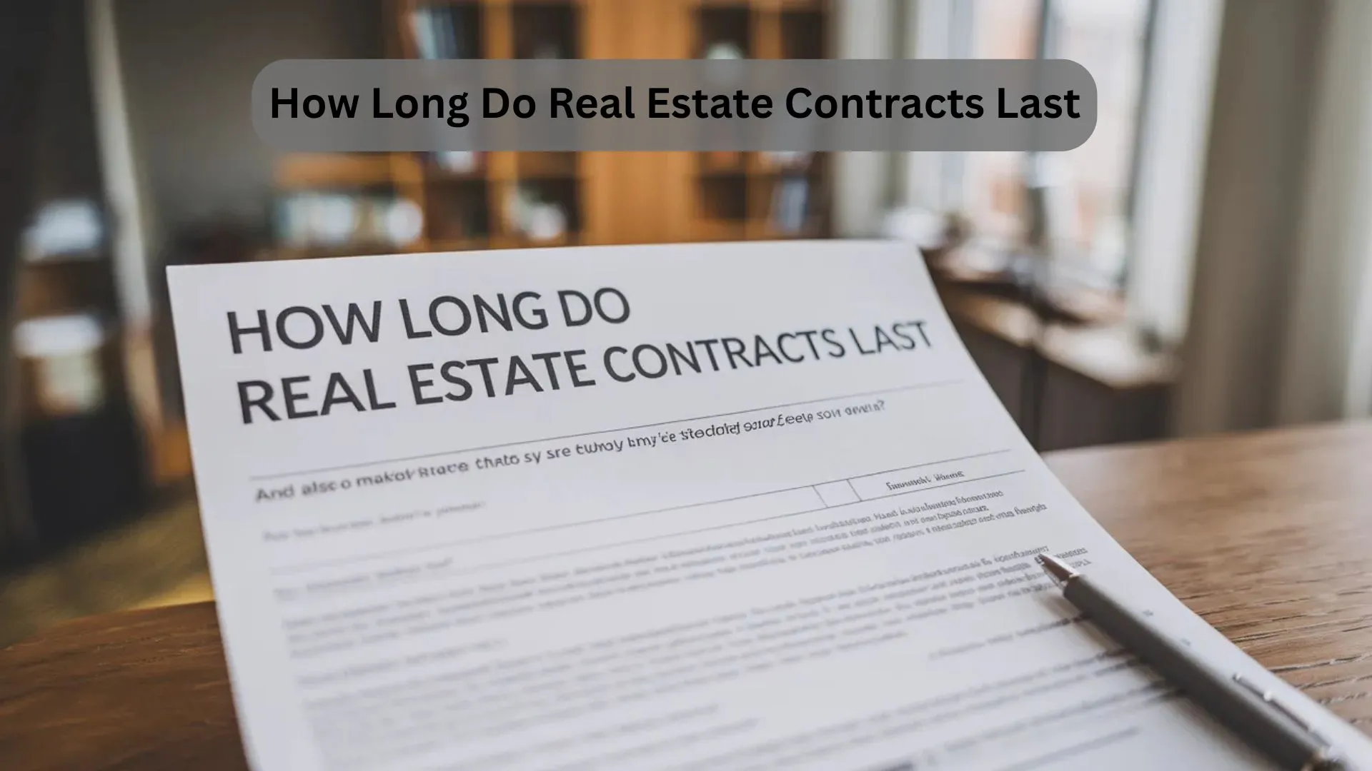 How Long Do Real Estate Contracts Last